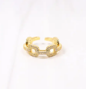 Forbe Cz Link Ring Gold