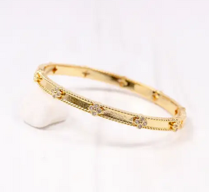 Seaver Cz Clover Bracelet Gold