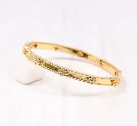 Seaver Cz Clover Bracelet Gold