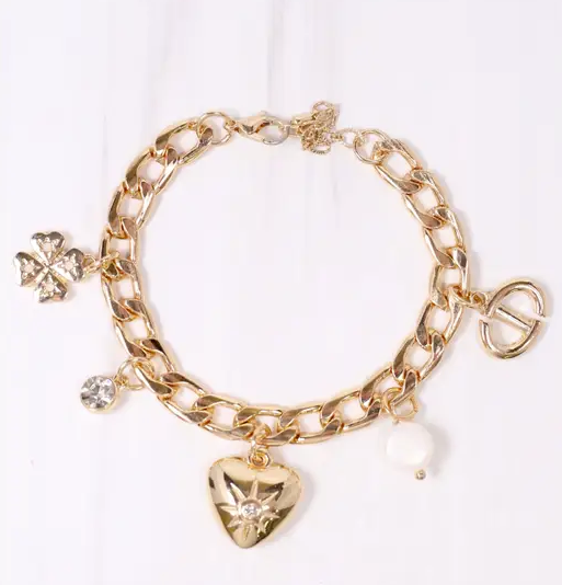 Costello Charm Bracelet Gold