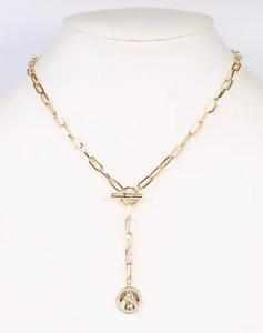 Mychal Toggle Charm Necklace Gold