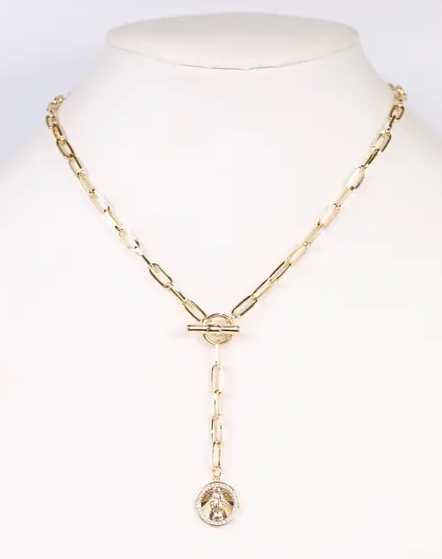 Mychal Toggle Charm Necklace Gold