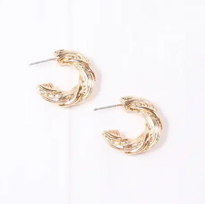 Peeples Twisted Hoop Earring Gold