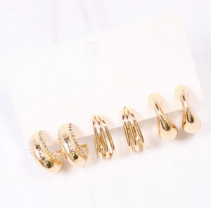 Marcelino Hoop Earring Set Gold