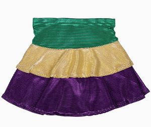 Mardi Gras Metallic Ruffle Skort