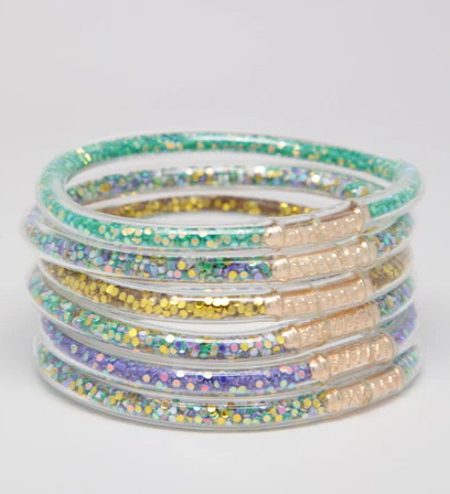 Mardi Gras Confetti Bangles - For Girls