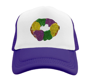 King Cake Rhinestone Trucker Cap Youth