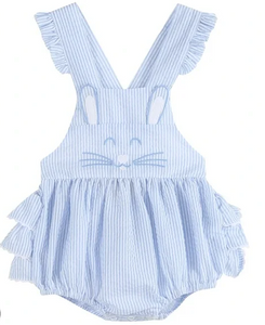 Bunny Face Seersucker Romper