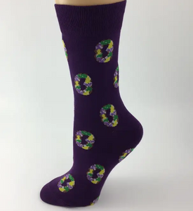 Mardi Gras Purple King Cake Socks