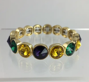 Mardi Gras Gemstone Stretch Bracelet