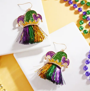 Mardi Gras Tassel Earrings