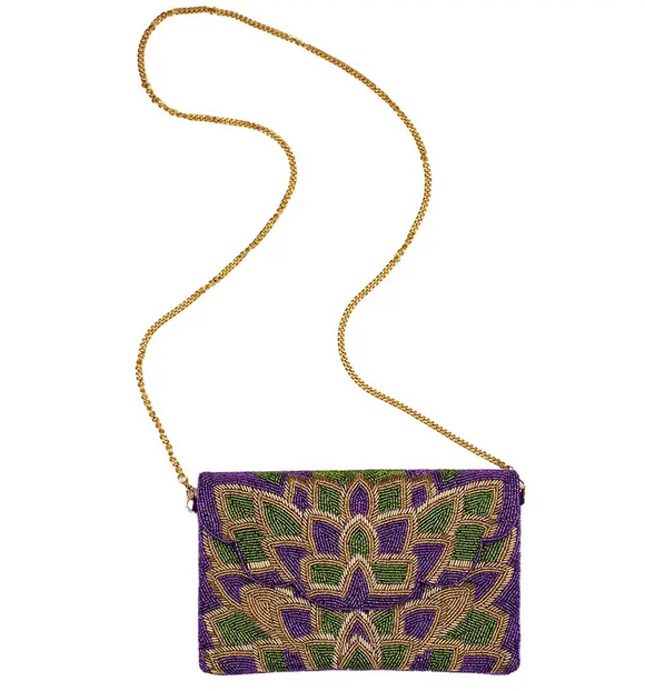 Mardi Gras Starburst Beaded Clutch