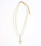 Leah Cross Layered Necklace