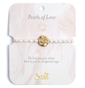 Pearl Affirmation Bracelet - Love/Gold