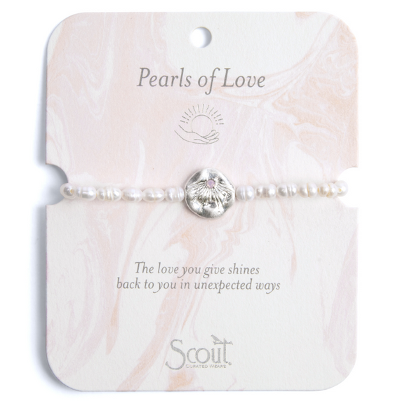 Pearl Affirmation Bracelet - Love/Silver