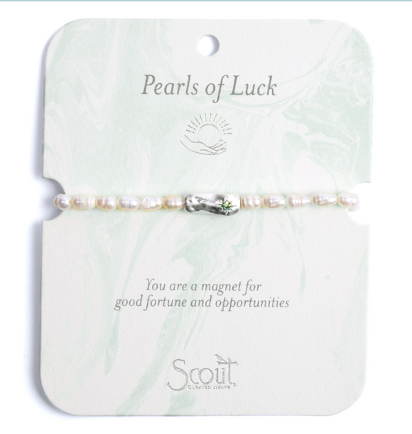 Pearl Affirmation Bracelet - Luck/Silver