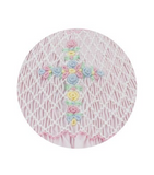 Anavini Pink Batiste Girls Crosses Bishop Dress