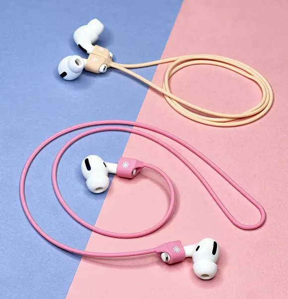 Pod Squad Set of 2 Earbud Tethers : Pink/Natural