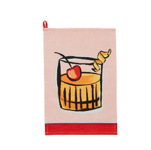 Old Fashioned Color Trim Cocktail Towel