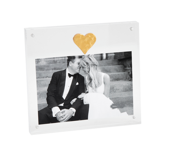 Gold Heart Acrylic Frame