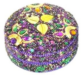 Mardi Gras Round Box - Purple