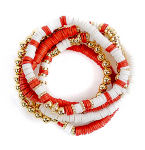 Big Red Stackable Bracelet Set