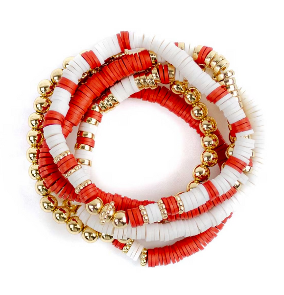 Big Red Stackable Bracelet Set