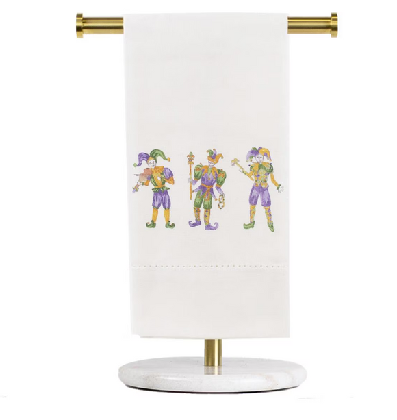 Mardi Jester Hemstitch Hand Towel