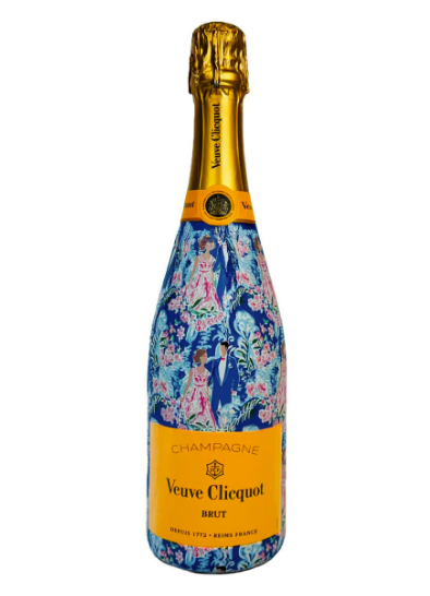 Beau Bottles Wrap Veuve Preppy Bride and Groom