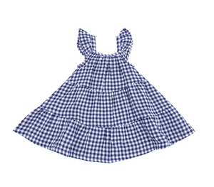 Navy Gingham Twirly Sundress