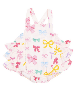 Colorful Bows Ruffle Sunsuit