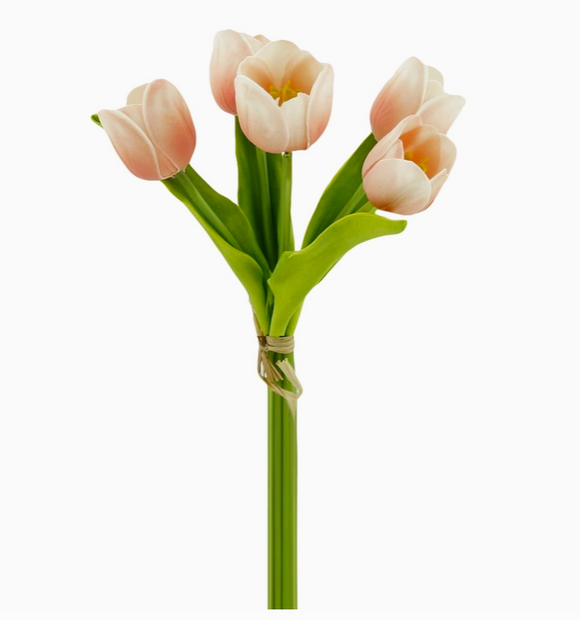 Real Touch Medium Open Tulip Peach Coral