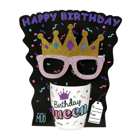 Birthday Queen Mug w/Glasses