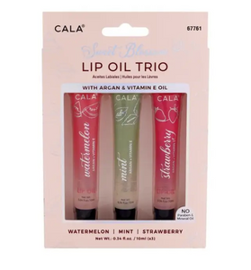 Cala Lip Oil Trio Watermelon Strawberry Jojoba Aragan Mint