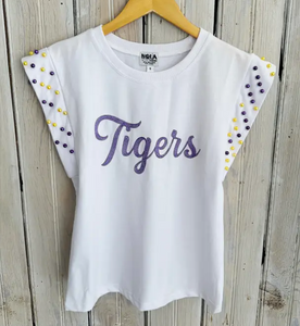 Tigers Pearl Flutter Sleeve Top