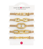 Hair Tie Bracelet Set Gold