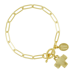 Susan Shaw Cross Paperclip Bracelet
