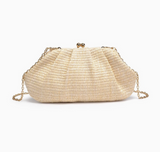 Triana Straw Frame Clutch Ivory