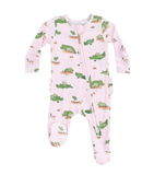 Pink Alligator 2 Way Zipper Footie