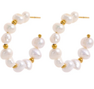 Aubrey Adele Pearl & Gold Bead Hoops