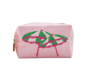 Pink Woven Beach Pouch
