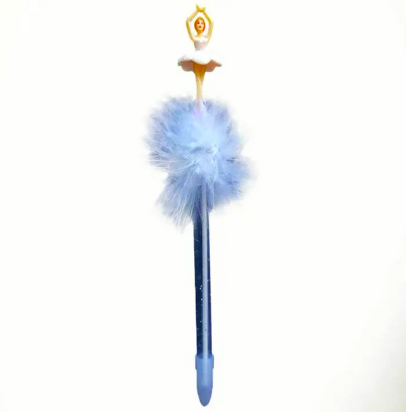 Ballet Furry Pen - Blue