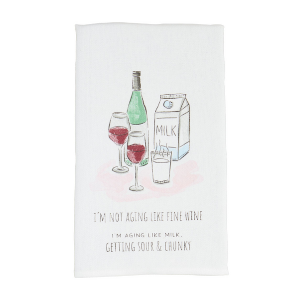 Fine Wine Funny Tea Towel