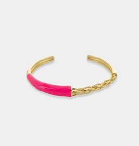 Half Enamel Cuff - Pink