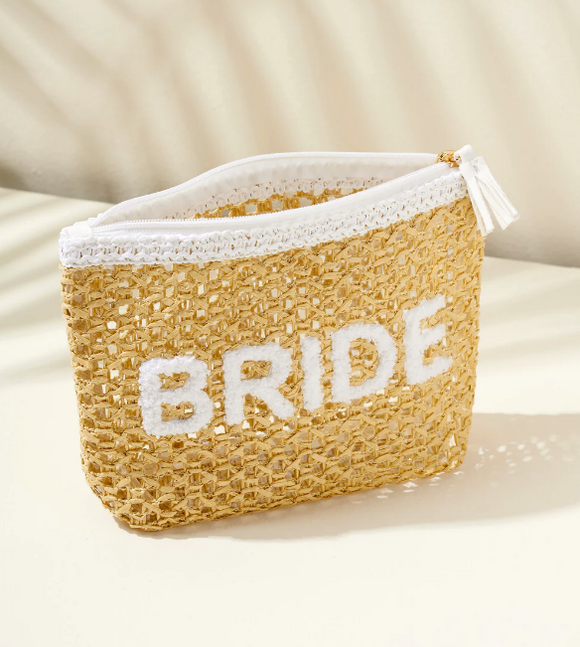 Bride Straw Zip Pouch