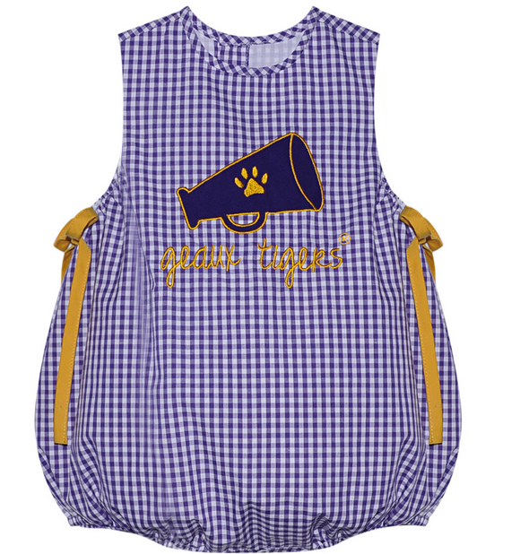 Megaphone Applique Girl bubble - Purple/Gold