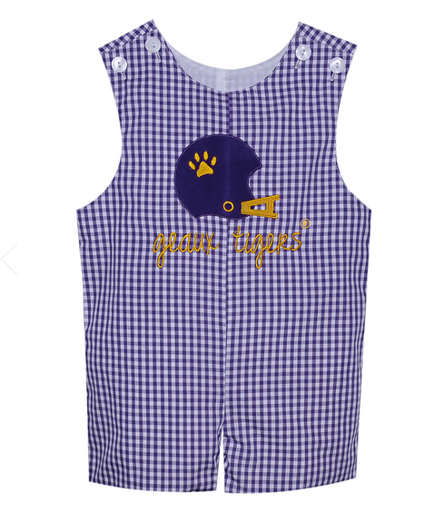 Helmet Applique Shortall - Purple/Gold