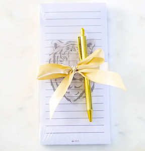 Tiger Notepad Gift Set White/Gold 4x8.5