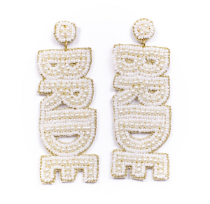 Bride Beaded Pearl Earrings