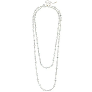 Ivey Multi Pearl 56" Opera Necklace in Ivory